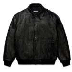 BLACK LEATHER WEB JACKET 035 B