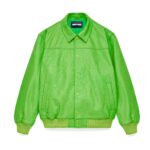 GREEN LEATHER JACKET FRONT scaled