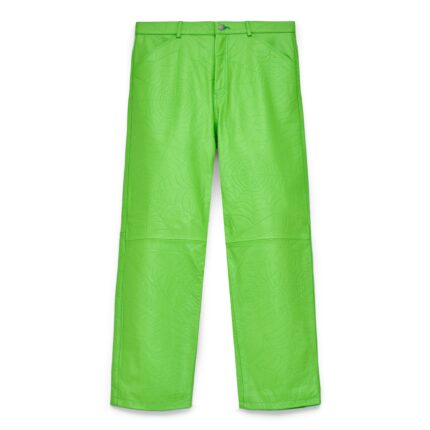 GREEN LEATHER PANTS FRONT