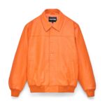 ORANGE LEATHER JACKET FRONT