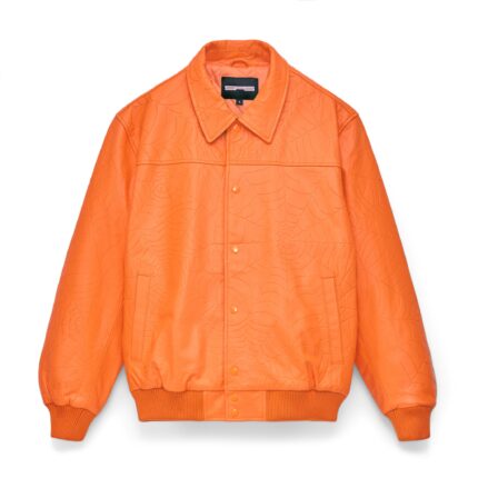 ORANGE LEATHER JACKET FRONT