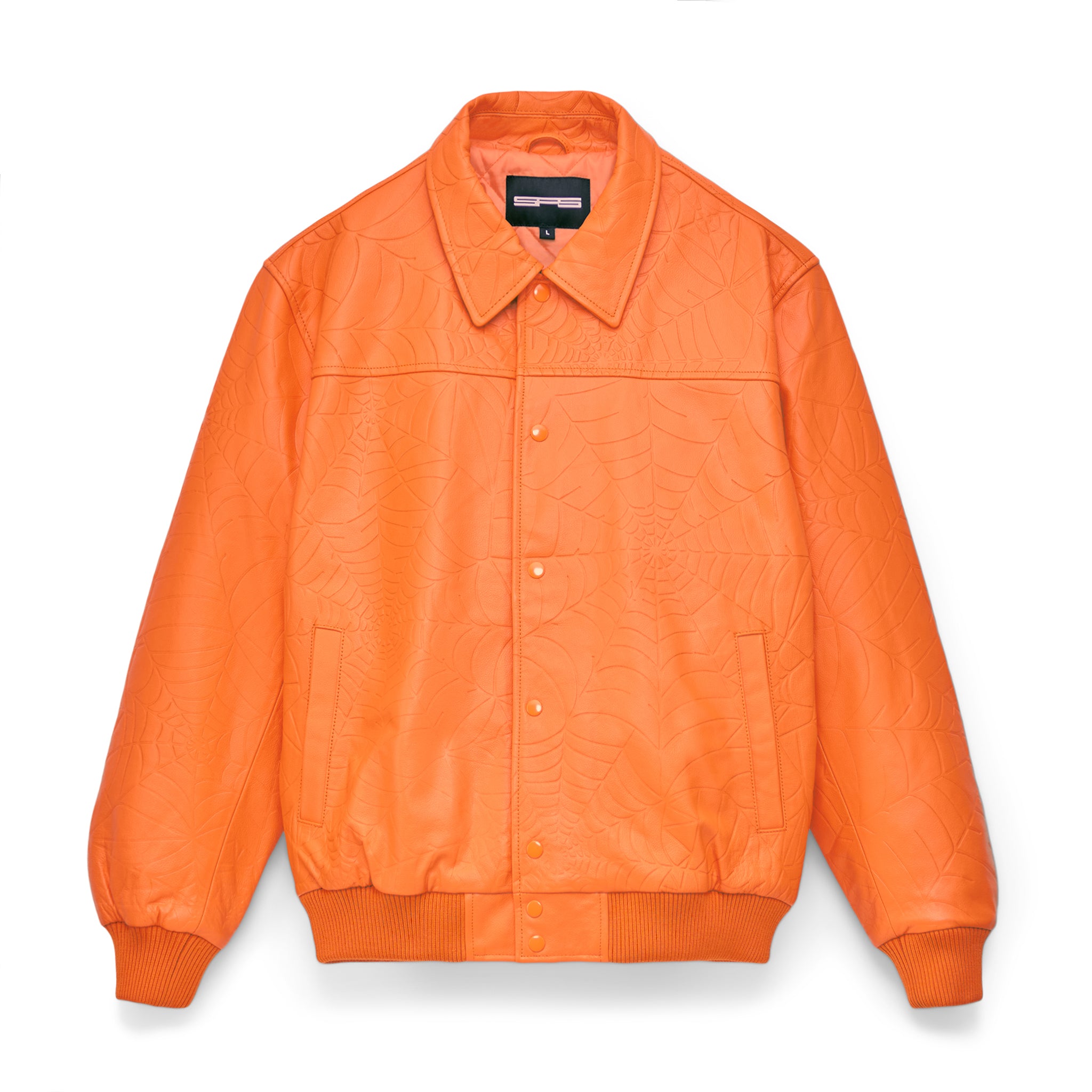 ORANGE LEATHER JACKET FRONT ORANGE LEATHER JACKET FRONT