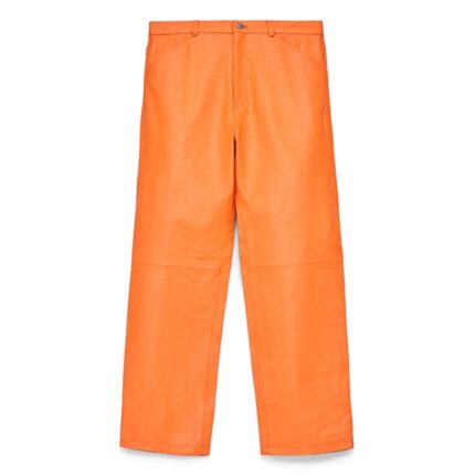 ORANGE LEATHER PANTS FRONT