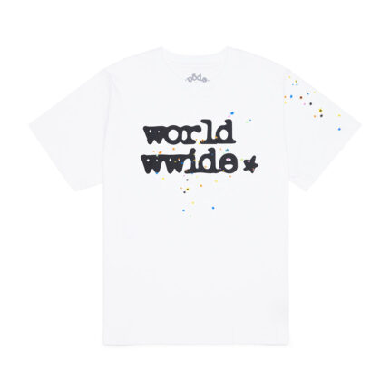 WHITE TEE WORLD WIDE FRONT