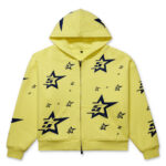 YELLOW DOUBLE LAYER 5STAR ZIP HOODIE 051 B